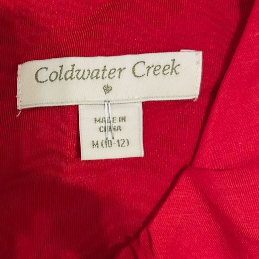Coldwater Creek Red Lace Hem Sleeveless Blouse – Women’s Medium Elegant Dressy - Picture 4 of 7